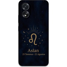 Oppo A38 Uyumlu Aslan Burcu Desenli Telefon Kılıfı + Ekran Koruyucu - 5772