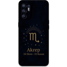 Oppo Reno 6 Uyumlu Akrep Burcu Desenli Telefon Kılıfı + Ekran Koruyucu - 5775