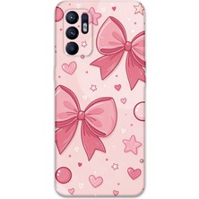 Oppo Reno 6 Uyumlu Kurdele Desenli Telefon Kılıfı + Ekran Koruyucu - 5803