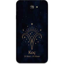 Galaxy J7 Prime Uyumlu Koç Burcu Desenli Telefon Kılıfı + Ekran Koruyucu - 5768