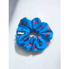 Berrybabe Çilek Desenli, Penye Kumaştan Scrunchıe Toka , Lastikli Toka