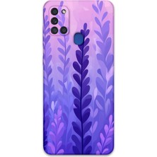 Galaxy A21S Uyumlu Çiçek Desenli Telefon Kılıfı + Ekran Koruyucu - 5798