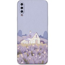 Galaxy A20S Uyumlu Çiçek Desenli Telefon Kılıfı + Ekran Koruyucu - 5800