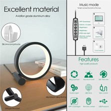 Teknofaji 10 Inç Akıllı Rgb Müzik Ritim Gece Lambası 25CM Alüminyum Halka LED Işığı Dekor Masa Lamba