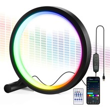 Teknofaji 10 Inç Akıllı Rgb Müzik Ritim Gece Lambası 25CM Alüminyum Halka LED Işığı Dekor Masa Lamba