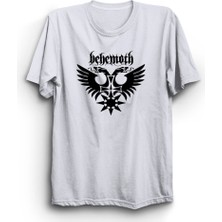 Behemoth, Double Headed Eagle Logo, Rock Metal Müzik Grubu Baskılı, Unisex, %100 Pamuk Tişört