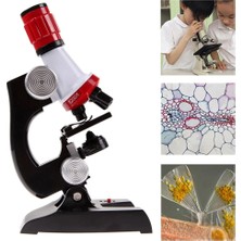 Teknofaji Mikroskop Seti Eğitici Biyolojik Çocuk Mikroskop LED Işık 12 Örnek Hediye 100X-1200X Zoom