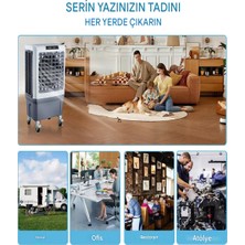 Kumandalı Sulu Mobil Klima Hava Soğutucu Büyük Boy Taşınabilir Portatif Salon Tipi