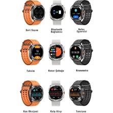 Watch Ultra Samsung Galaxy Z Flip6 Uyumlu Akıllı Saat 1.43 Inç Kordon Hediyeli