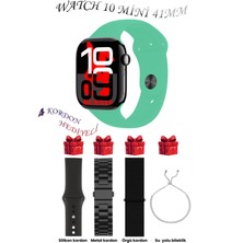 Su Yeşili Akıllı Saat Watch 10 Mini Kordon Hediyeli Amoled Ekran 41MM