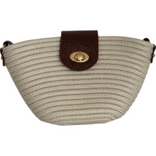 Solana Hasır Clutch Çanta Beyaz