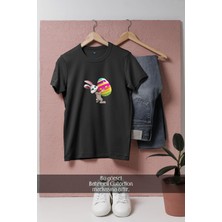 Oversize Paskalya Yumurtası ve Tavşan  Tasarımlı Unisex T-Shirt