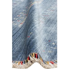 ZR 06 BLUE Q  - ZARA - Otantik Desenli Özel Hav Vermeyen ve Kolay Temizlenebilir Tensel Kullanılarak El Emeği ile Özel Tezgahlarda Üretilen Modern Uşak Halısı