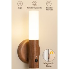 Hareket Sensörlü Şarjlı Gece Lambası Duvar Aplik LED Işık Manyetik Tabanlı Taşınabilir Lamba