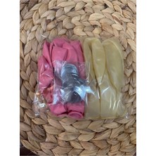 Macaron Pembe Gümüş Konfetili Şeffaf BALON12 Inç 20 Adet