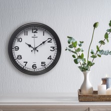Galaxy 30 cm Klasik Duvar Saati Siyah Plastik Modern Stil Ev Ofis Uyumlu