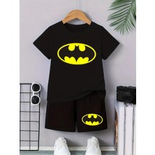 Calp Teks Batman Baskılı Şort/t-Shirt Alt-Üstyazlık Takım