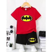 Calp Teks Batman Baskılı Şort/t-Shirt Alt-Üstyazlık Takım