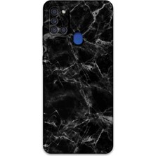 Galaxy A21S Uyumlu Mermer Desenli Telefon Kılıfı + Ekran Koruyucu - 5815