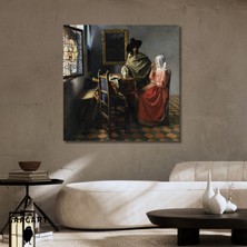 Gaagart Kare Kanvas Tablo Ünlü Eserler Ohannes Vermeer The Wine Glass