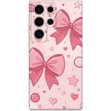 Galaxy S23 Ultra Uyumlu Kurdele Desenli Telefon Kılıfı + Ekran Koruyucu - 5803