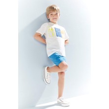 DeFacto 2'li Takım Baskılı Kısa Kollu Tişört Beli Lastikli Şort Erkek Bebek E6835A525SM