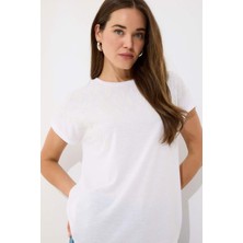 DeFacto Basic Beyaz Tişört E5954AX25SP