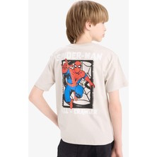 DeFacto Marvel Spiderman Bisiklet Yaka Kısa Kollu Tişört Erkek Çocuk D9570A825SM