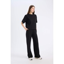 DeFacto Wide Leg Geniş Paça Eşofman Altı Beli Lastikli Cepli Basic Düz D3759AX25SP