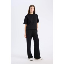 DeFacto Wide Leg Geniş Paça Eşofman Altı Beli Lastikli Cepli Basic Düz D3759AX25SP