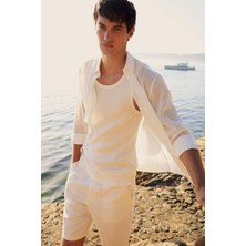 DeFacto %100 Pamuk Slim Fit Dar Kesim Bisiklet Yaka Ribana Atlet E0446AX25SM