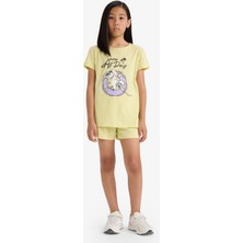 DeFacto %100 Pamuklu Baskılı Beli Lastikli Pijama Takımı Kız Çocuk E0666A825HS