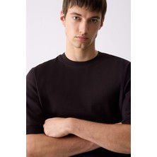 DeFacto Loose Fit Bisiklet Yaka Kısa Kollu Ağır Kumaş Basic Düz Tişört B4844AX25SP