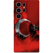 Galaxy S22 Ultra Uyumlu Türk Bayrağı Desenli Telefon Kılıfı + Ekran Koruyucu - 5854
