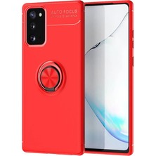 Newface Samsung Galaxy Note 20 Kılıf Range Yüzüklü Silikon - Kırmızı 11