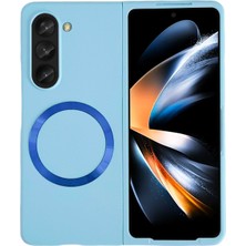 Newface Samsung Galaxy Z Fold 5 Kılıf Mata Fold Kapak - Sierra Blue 11