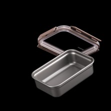 Lockn Lock Paslanmaz Çelik Fırın & Saklama Kabı Dörtgen Kilitli Kahverengi 520 ml
