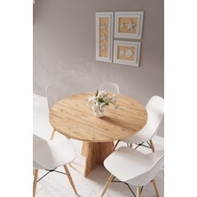 Modern Yuvarlak 100CM Yemek Masası-Mutfak Masası (Sandalyeler Temsilidir) Atlantik Çam Yuvarlakmasa,