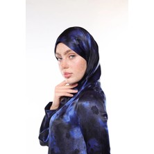 Harika Wear Mavi ve Siyah Ipek Lüks Şal