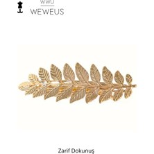 Kadınlar İçin Weweus Altın Rengi Parlak Premium Toka 9 cm Uzunluk 3 cm Genişlik Şık Aksesuar