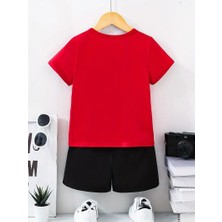 Calp Teks Samuray Karakter Baskılı Şort/t-Shirt Alt-Üst Çacuk Takım