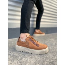 JY502 Bold Bağcıklı Süet Erkek Günlük Sneaker Ayakkabı Skt - Taba