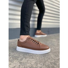 JY0535 Prime Bağcıklı Cilt Erkek Günlük Sneaker Ayakkabı Cbt - Taba