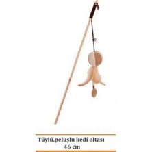 Eastland Tüylü ve Peluşlu Kedi Oltası 46 cm Sptgl