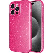 Apple  iPhone 15 Pro Kılıf Kamera Korumalı Işıltılı Orta Sertlikte Dayanıklı ve Simli Lüks Shiny