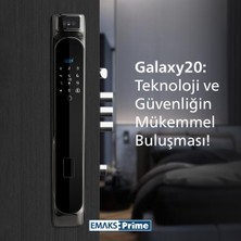 Emaks Prime Akıllı Kilit GALAXY20, Yüz Tanıma, Wifi, Süreli Şifre, Kart, Parmak İzi