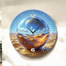 Renkli Baskı Desenli Sayılı Hediyelik Ahşap Sessiz Duvar Saati 45CM