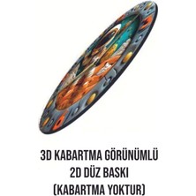Renkli Baskı Çiçek Desenli Sayılı Hediyelik Ahşap Sessiz Duvar Saati 50CM