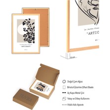 Premium Ahşap Çerçeveli 3lü Modern Iskandinav Bohem Tarz Dekoratif Ev Dekorasyonu Tablo Seti-Set3 30X20