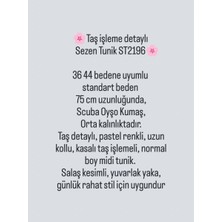 Taş Işleme Detaylı Scuba Oyşo Kumaş Sezen Tunik Kadın Tesettür Giyim ST2196